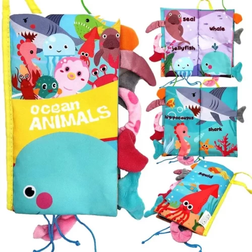 کتاب پارچه ای آموزش دم حیوانات دریایی جغجغه ای کد 6434739