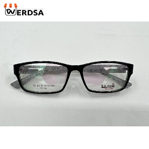 عینک طبی S.koudi سفید مشکی TR90 مدل مربعی مدرن سبک
