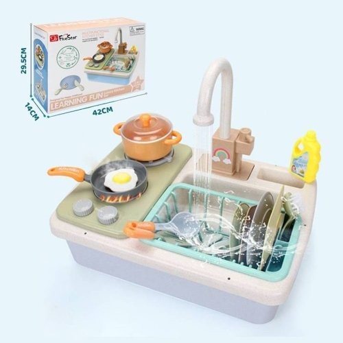 سینک ظرفشویی اسباب بازی به همراه اجاق گاز سبز آبی کد 35384MA