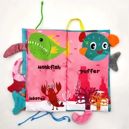 کتاب پارچه ای آموزش دم حیوانات دریایی جغجغه ای کد 6434739