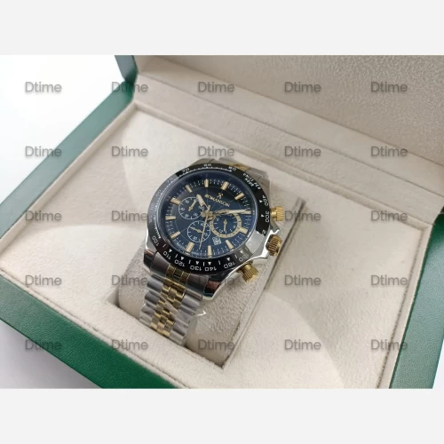 ساعت رومانسون دو رنگ طلایی صفحه مشکی تک مردانه