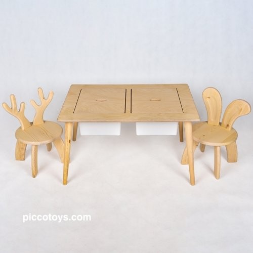 صندلی چوبی کودک طرح خرگوش کد P/5558/KH