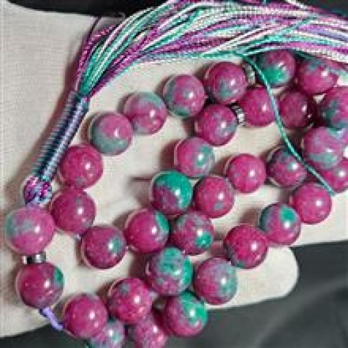 خرید تسبیح33 دانه سنگ جید دو رنگ معدنی کد وردسا