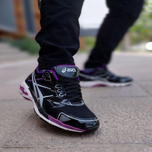 کفش اسپرت اسیکس مردانه مشکی بنفش مدل1112