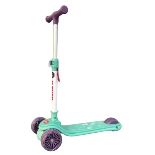 اسکوتر کودک تاشو نشیمن دار رنگ سبز بنفش کد P/QT6062/SB