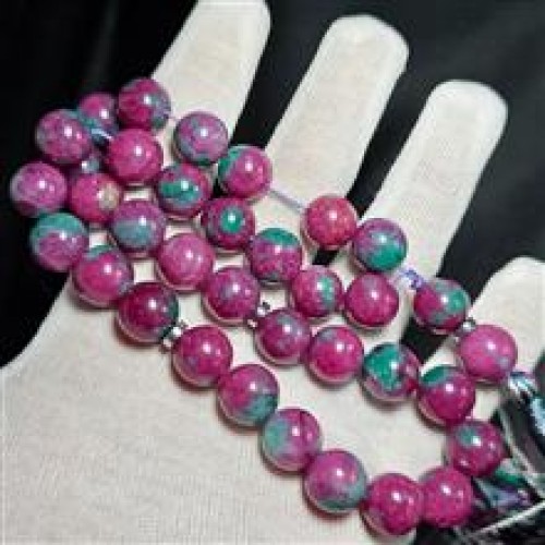 خرید تسبیح33 دانه سنگ جید دو رنگ معدنی کد وردسا