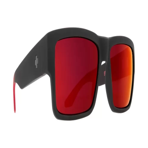 عینک آفتابی اسپای Spy Cyrus Soft Matte Black Red Fade Happy Gray Green W Red Flash - Image 4