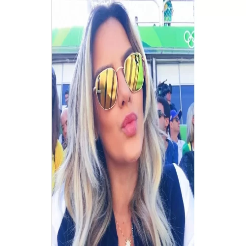 عینک آفتابی RayBan 3548N Hexagonal Flat Lenses Gold Yellow Flash - Image 7