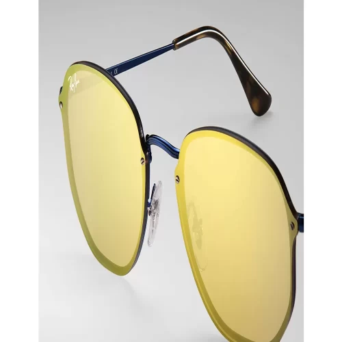 عینک آفتابی RayBan 3579N Blaze Hexagonal Flat Lens Dark Orange Mirror - Image 3