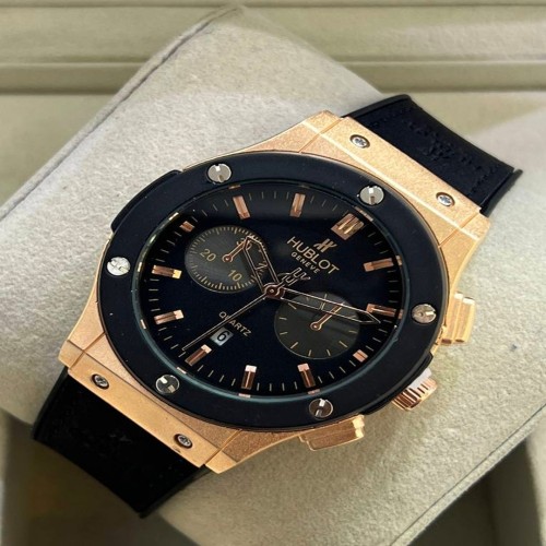 ساعت مچی مردانه مشکی طلایی HUBLOT مدل 1216