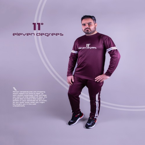 ست تیشرت شلوار زرشکی eleven degrees مدل 1284