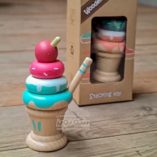 خرید و قیمت اسباب بازی برج هوش چوبی مدل بستنی کد BZ-44-H