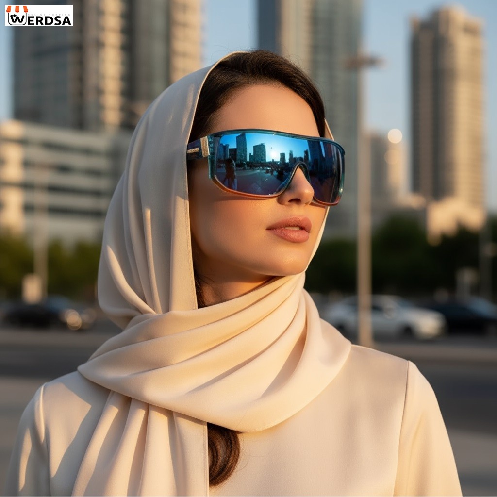 عینک زنانه پهن شیشه آبی