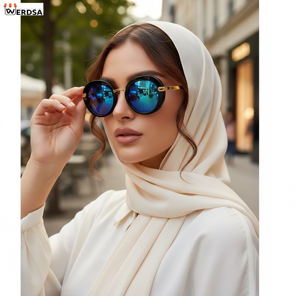 عینک افتابی زنانه کد 1678 فریم نقره ایی