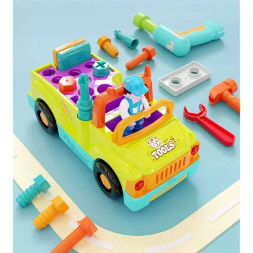اسباب بازی کامیون ابزار هولی تویز Huile Toys رنگ سبز کد 6109