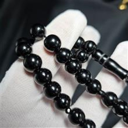 خرید تسبیح 33 دانه سنگ اونیکس سیاه کد وردسا