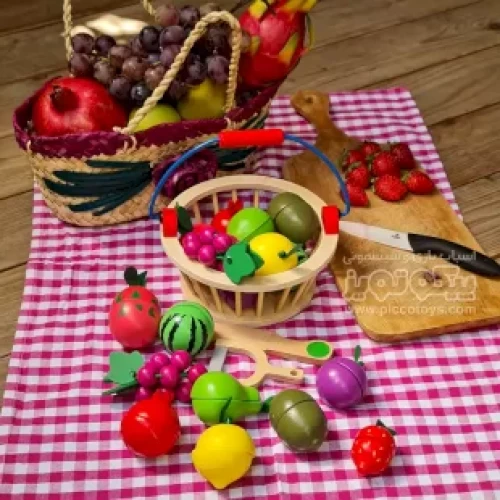 سبد برش میوه 12 تکه چوبی کد MSN17067