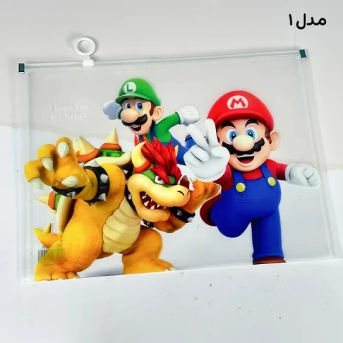 کاور A4 زیپدار فانتزی طرح سوپر ماریو کد 6129