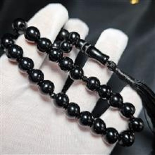 خرید تسبیح 33 دانه سنگ اونیکس سیاه وردسا