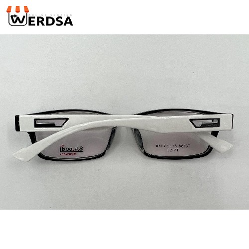 عینک طبی S.koudi سفید مشکی TR90 مدل مربعی مدرن سبک