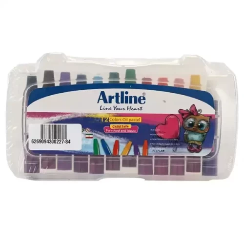مداد شمعی 12 رنگ آرت لاین ARTLINE کد 44PL12