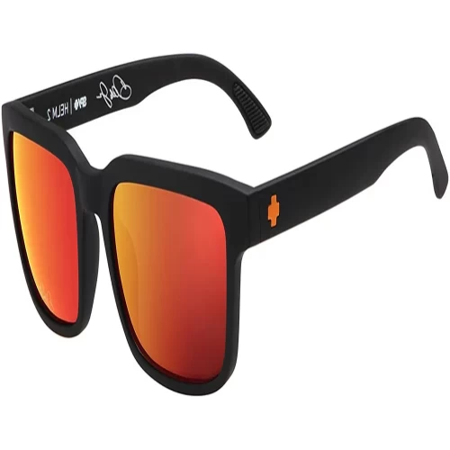 عینک آفتابی اسپای SPY Helm 2 Dale Jr Matte Black - HD Plus Gray Green with Orange Spectra Mirror - Image 2