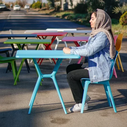میز بزرگسال مربع تیکا رنگ مشکی P/TF03/ME