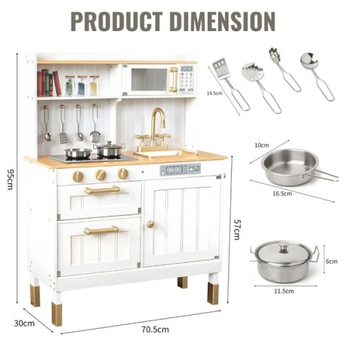 آشپزخانه کودک چوبی سفید کد KA426