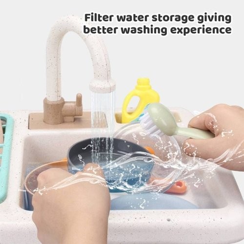 سینک ظرفشویی اسباب بازی به همراه اجاق گاز سبز آبی کد 35384MA