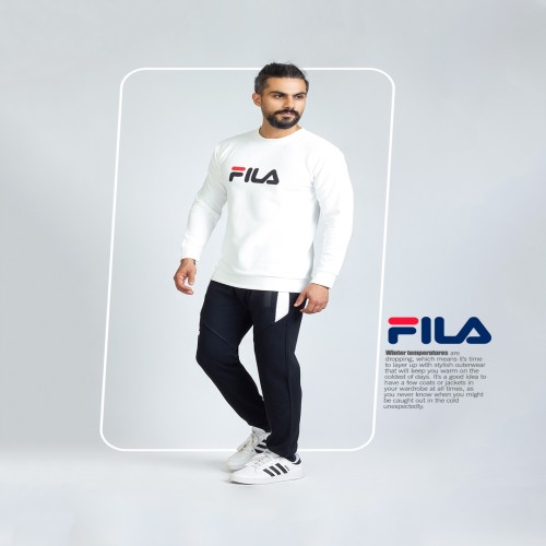 ست تیشرت شلوار سفید مشکی Fila مدل 1331