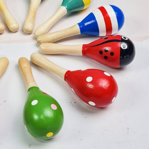 اسباب بازی جغجغه چوبی طرح راه راه سایز کوچک کد 6827882