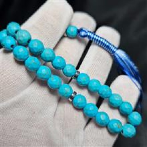 فروش تسبیح 33 دانه سنگ طرح فیروزه کد