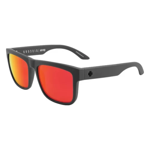 عینک آفتابی اسپای SPY Discord Soft Matte Dark Gray - HD Plus Gray Green Polar with Red Spectra Mirror - Image 2