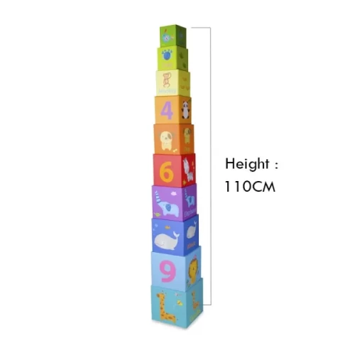 مکعب چیدنی 10 عددی اعداد و اشکال Classic World مدل stacking cubes 3567