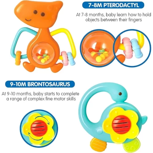 قیمت و خرید ست جغجغه و دندانگیر 5 عددی Huile Toys
