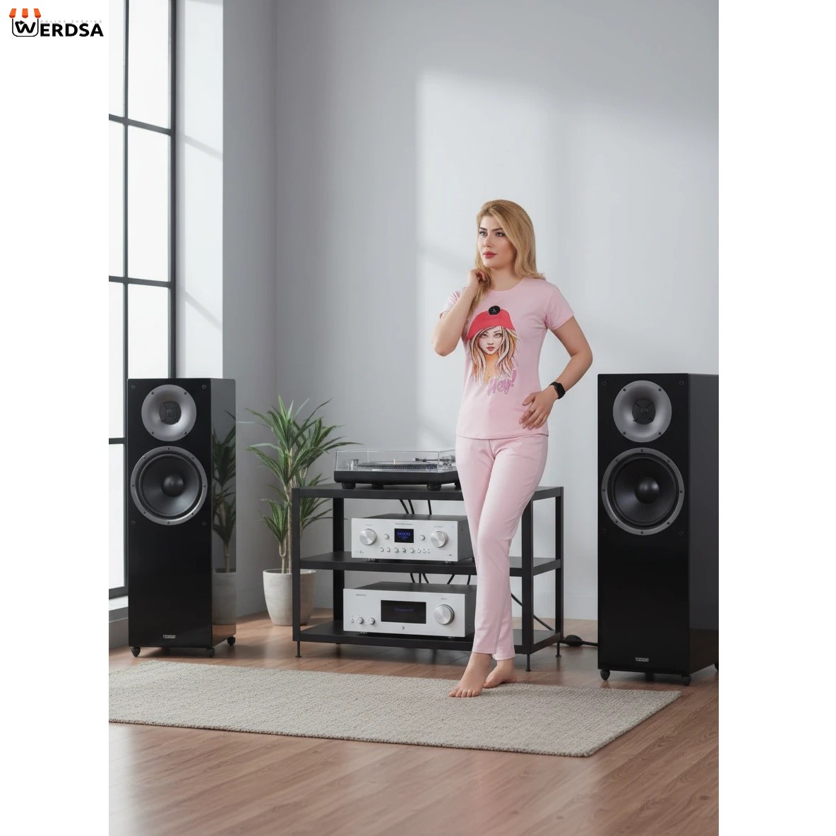 ست تیشرت و شلوار زنانه بسیار شیک S20 رنگ بندی