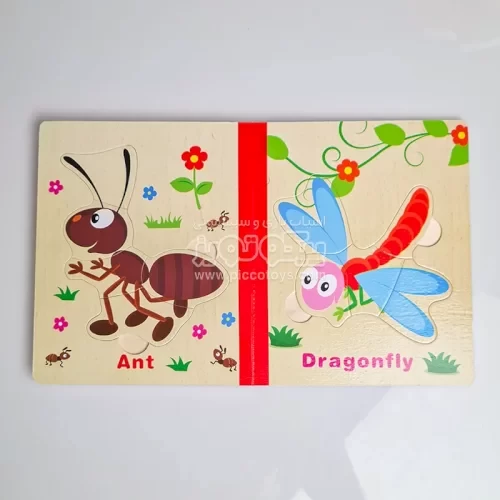 پازل کتابی چوبی مدل حشرات کد XLE-014