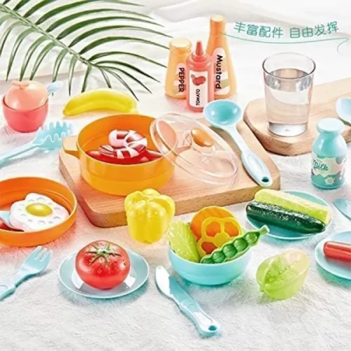 آشپزخانه کودک 36 تکه موزیکال رنگ صورتی کد 889170