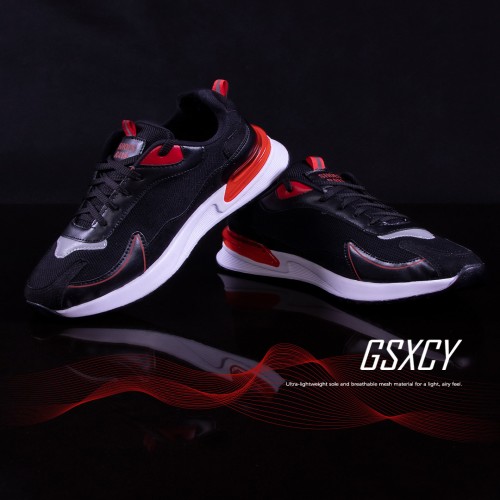 کفش اسپرت مردانه مشکی قرمز GSXCY مدل 1280