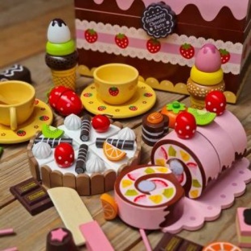 خرید اسباب بازی چوبی ست چای خوری با باکس