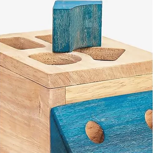 اسباب بازی چوبی کشیدنی مدل ماشین جاگذاری اشکال کد 900221