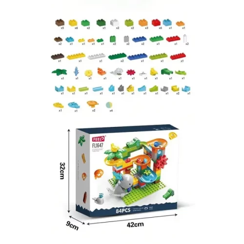 اسباب بازی لگو سرسره توپ طرح حیوانات دریایی 84 تکه فیلو FEELO کد FL1647