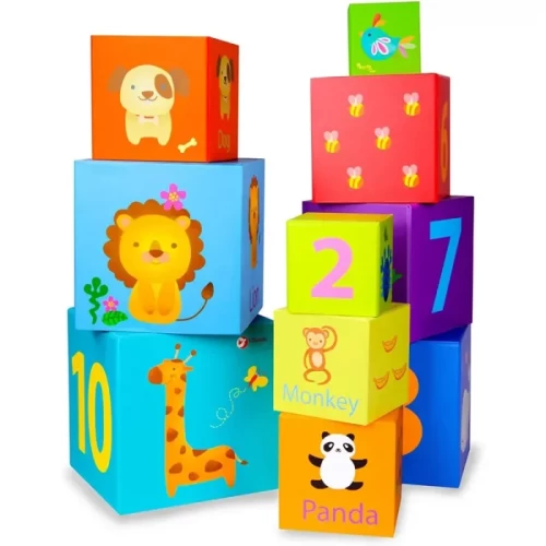 مکعب چیدنی 10 عددی اعداد و اشکال Classic World مدل stacking cubes 3567