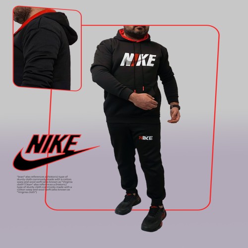 ست هودی شلوار کلاه دار مشکی Nike مدل 1419