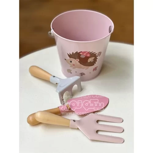 اسباب بازی ست باغبانی با سطل فلزی پیکاردو صورتی کد P/BZ-43-B/G