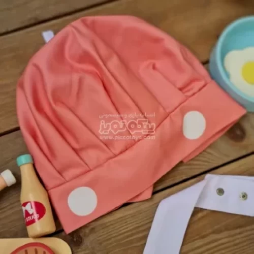 لباس آشپزی کودک ست پیشبند،کلاه و دستکش صورتی