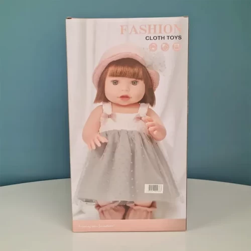 عروسک دخترانه 40 سانتیمتری لباس زرشکی FASHION CLOTH TOYS کد 899T1A