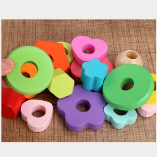 اسباب بازی چوبی برج هوش مونته سوری 4 ستون کد JHTOY603