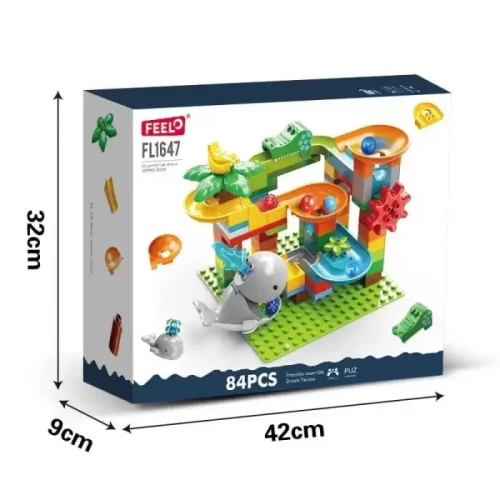 اسباب بازی لگو سرسره توپ طرح حیوانات دریایی 84 تکه فیلو FEELO کد FL1647