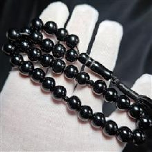 فروش تسبیح 33 دانه سنگ اونیکس سیاه کد